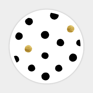 Random dots - black and gold Magnet